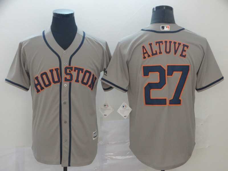 Astros 27 Jose Altuve Gray Cool Base Jersey,We sell and wholesale Astros 27 Jose Altuve Gray Cool Base Jersey on line form chian!